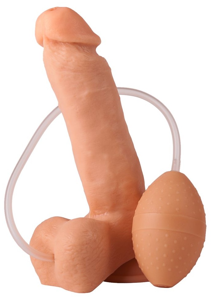Фаллоимитатор-реалистик с грушей - 19 см.