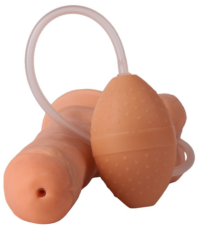 Фаллоимитатор-реалистик с грушей - 19 см.