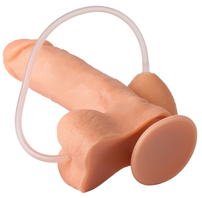 Фаллоимитатор-реалистик с грушей - 19 см.