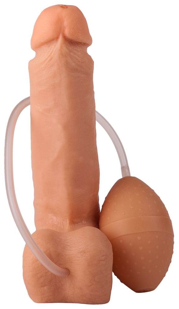 Фаллоимитатор-реалистик с грушей - 19 см.