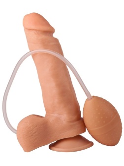 Фаллоимитатор-реалистик с грушей - 19 см.