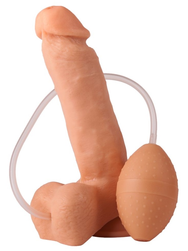 Фаллоимитатор-реалистик с грушей - 19 см.