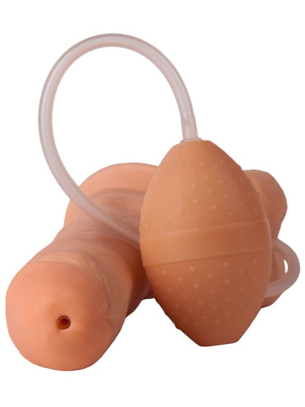 Фаллоимитатор-реалистик с грушей - 19 см.