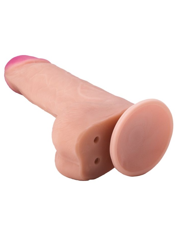 Реалистичный фаллоимитатор с нежно-розовой головкой - 18,5 см.