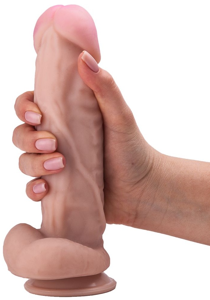 Крупный фаллоимитатор на присоске - 21,5 см.