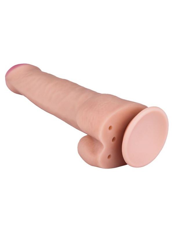 Фаллоимитатор с мошонкой на присоске - 21,3 см.