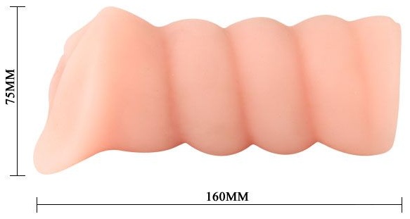 Мастурбатор-вагина с вибрацией и углублениями под пальцы