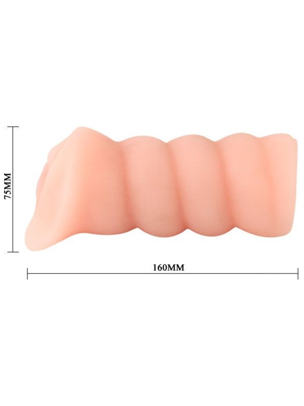 Мастурбатор-вагина с вибрацией и углублениями под пальцы