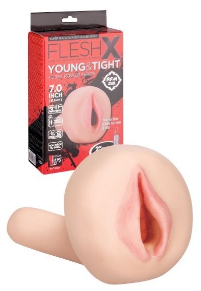 Мастурбатор-вагина с вибрацией REALSTUFF YOUNG & TIGHT