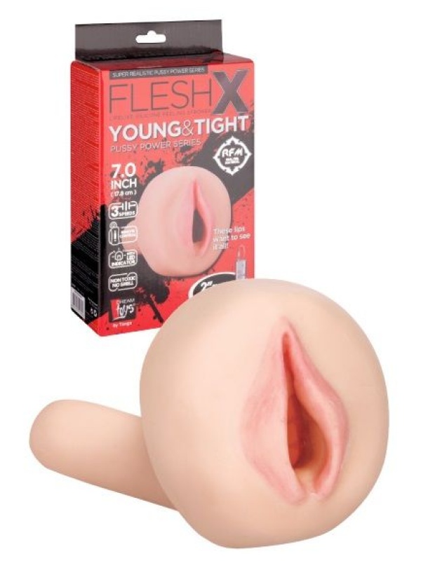 Мастурбатор-вагина с вибрацией REALSTUFF YOUNG & TIGHT