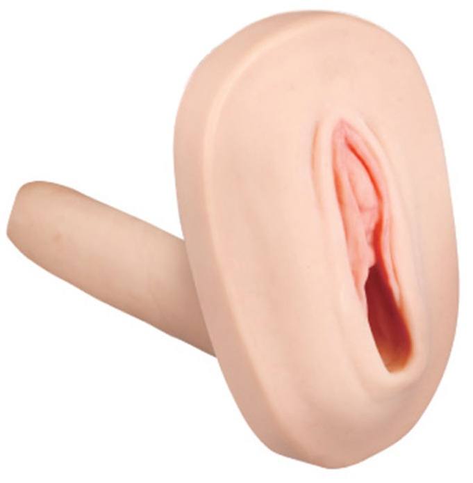 Мастурбатор-вагина с вибрацией и выносным пультом управления REALSTUFF SMOOTH & BALD