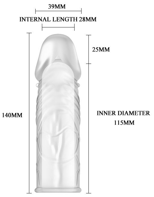 Прозрачная насадка с закрытой головкой - 14 см.