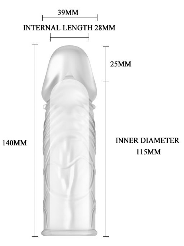 Прозрачная насадка с закрытой головкой - 14 см.