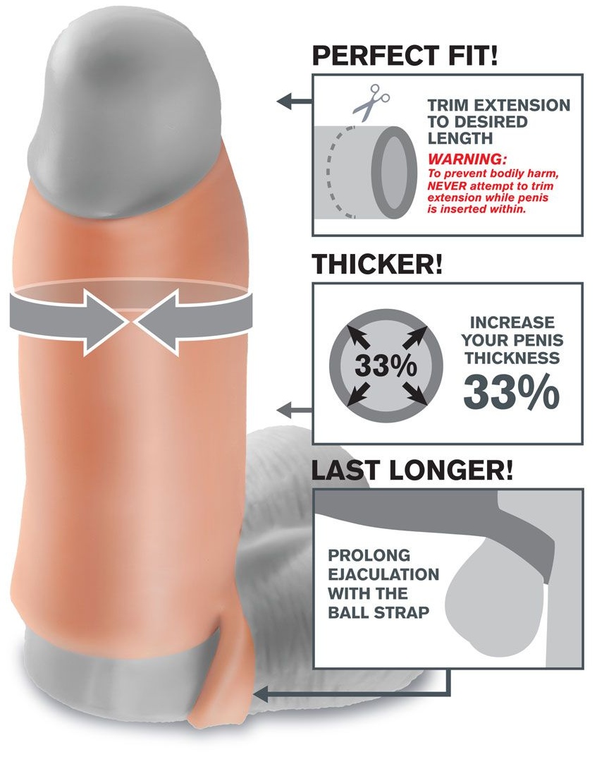 Телесная насадка Real Feel Enhancer XL - 17 см.