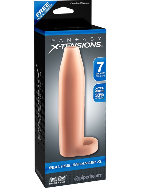 Телесная насадка Real Feel Enhancer XL - 17 см.