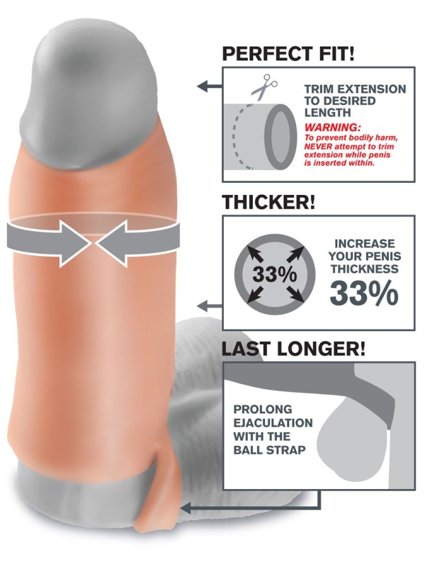 Телесная насадка Real Feel Enhancer XL - 17 см.