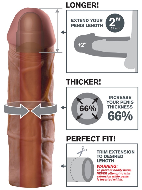 Коричневая насадка Mega 2  Extension - 20,3 см.