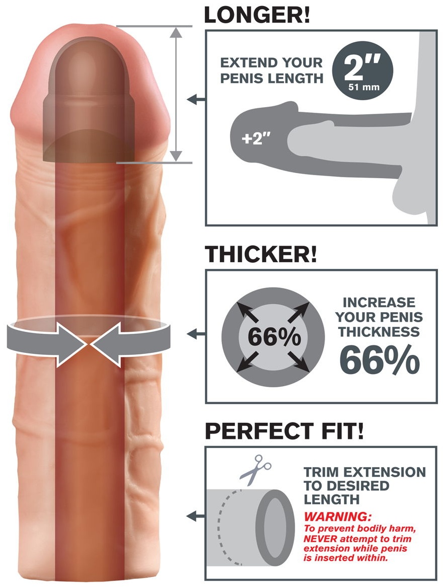 Телесная насадка Mega 2 Extension - 20 см.