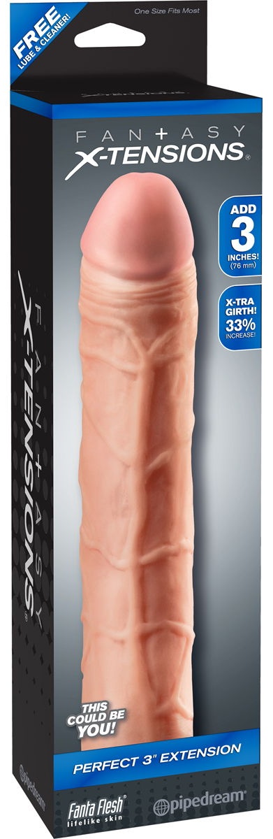 Телесная удлиняющая насадка Perfect 3 Extension - 22 см.