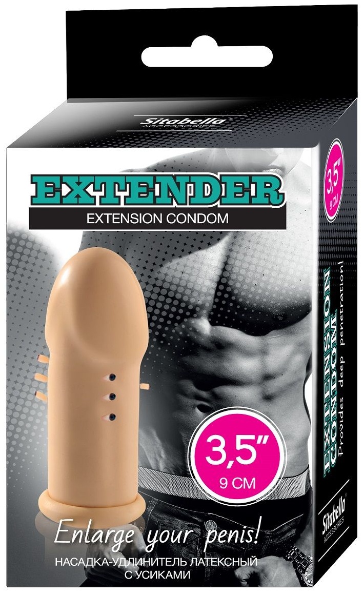 Латексная насадка-удлинитель с усиками 