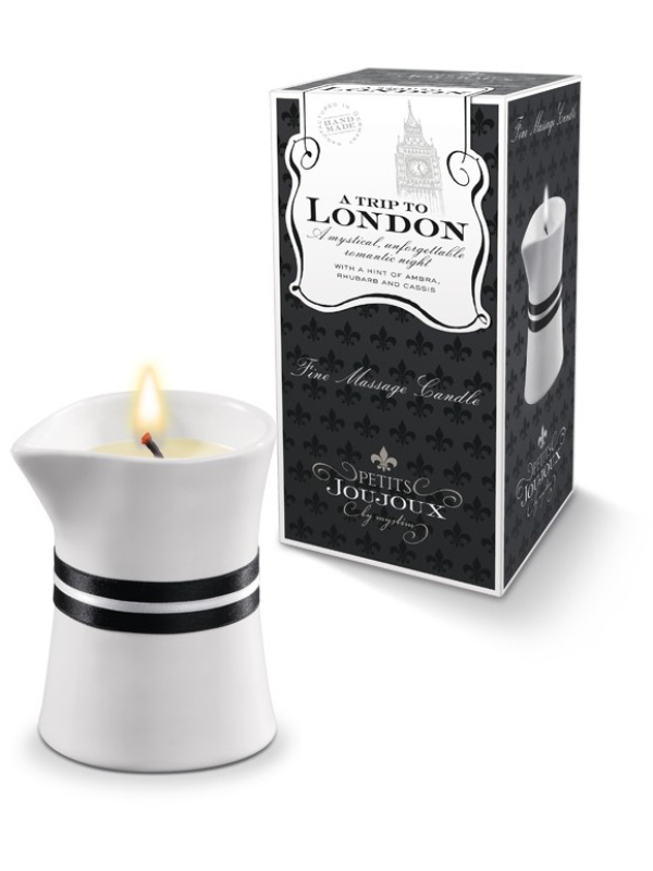Массажное масло в виде малой свечи Petits Joujoux London с ароматом ревеня, амбры и чёрной смородины
