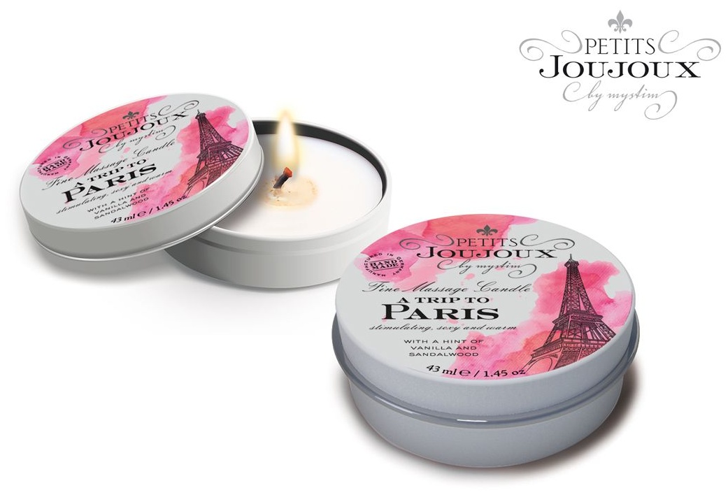 Массажная свеча Petits Joujoux Paris с ароматом ванили и сандала - 33 гр.