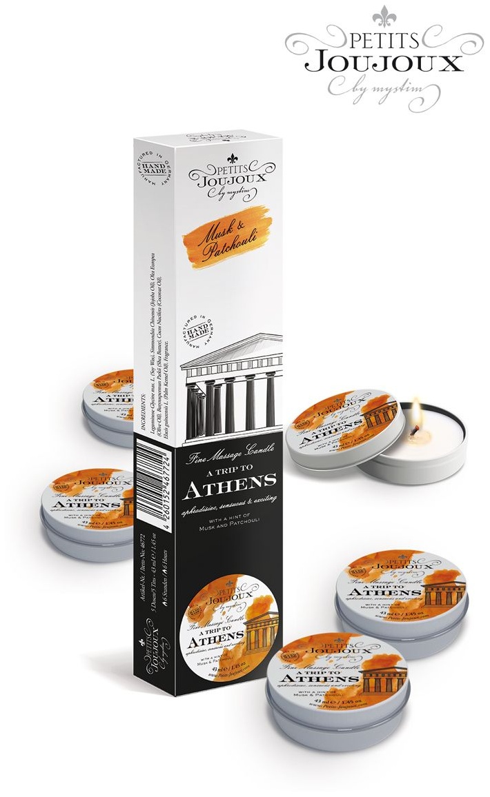 Набор из 5 свечей Petits Joujoux Athens с ароматом муската и пачули
