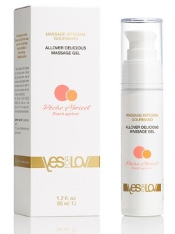 Универсальный массажный гель-смазка Allover Delicious Massage Gel с ароматом персика и абрикоса - 50 мл.