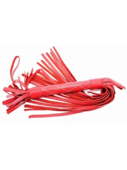 Красная плетка из натуральной кожи 