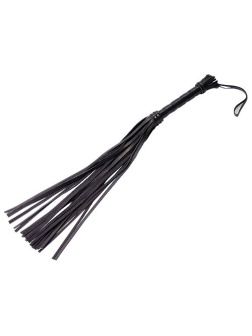 Чёрная кожаная плеть - 65 см.