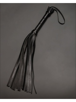 Чёрная кожаная плеть с 17 хвостами - 40 см.