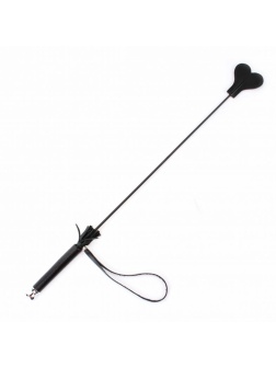 Чёрный стек с шлепком в виде сердца - 61 см.