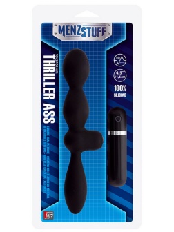 Чёрная двусторонняя вибровтулка  MENZSTUFF THRILLER ASS DUAL HEAD