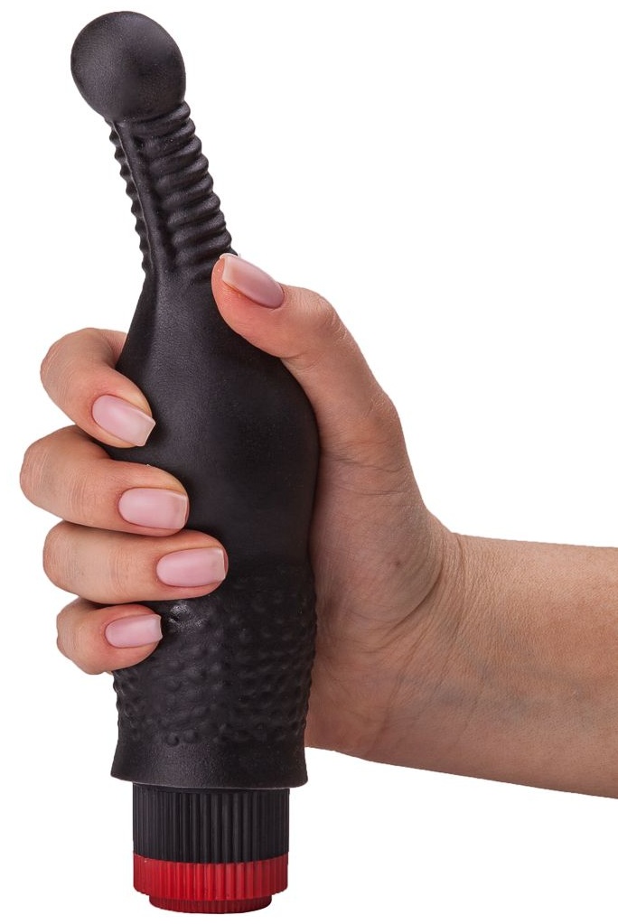 Анальный вибромассажёр с тоненьким стволом - 16,5 см.