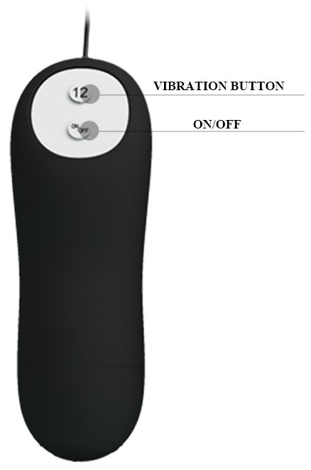 Чёрная анальная пробка с пультом управления - 8,5 см.