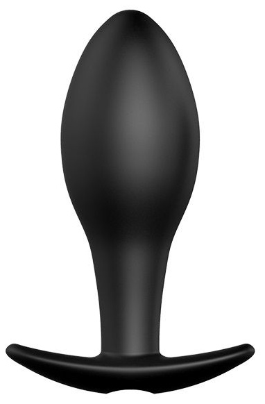 Чёрная анальная пробка с пультом управления - 8,5 см.