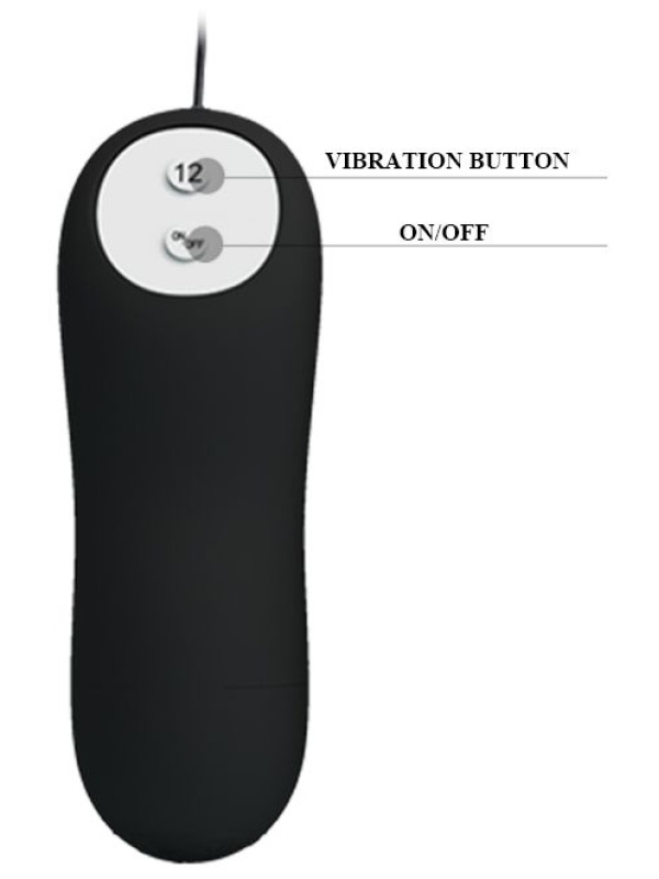 Чёрная анальная пробка с пультом управления - 8,5 см.