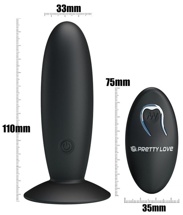 Анальная пробка с вибрацией и пультом управления Remote Control Vibrating Plug - 11 см.