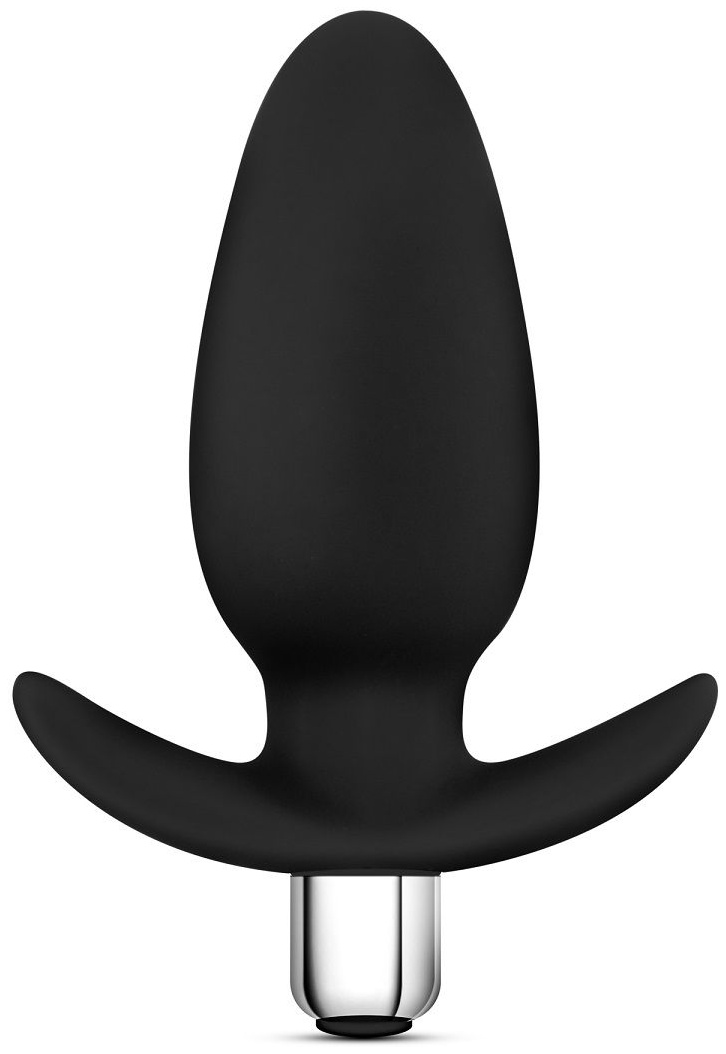 Чёрная вибропробка Luxe Little Thumper - 12 см.