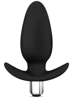 Чёрная вибропробка Luxe Little Thumper - 12 см.