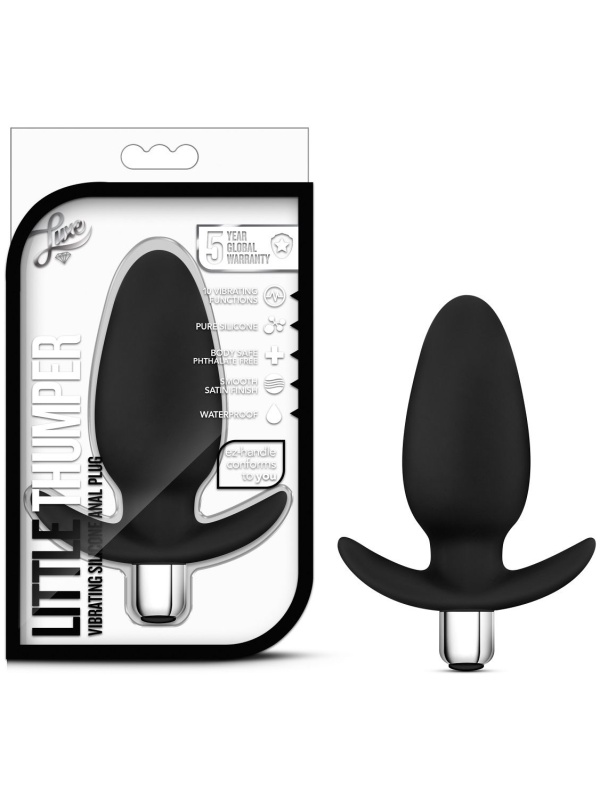 Чёрная вибропробка Luxe Little Thumper - 12 см.