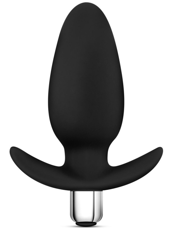 Чёрная вибропробка Luxe Little Thumper - 12 см.