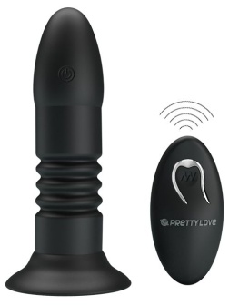 Черный анальный вибростимулятор Magic Jingers с пультом ДУ - 13,8 см.