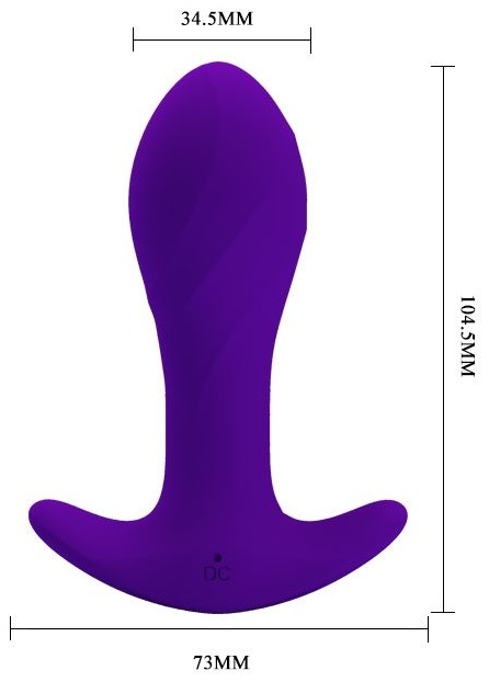Фиолетовая анальная втулка с вибрацией - 10,5 см.