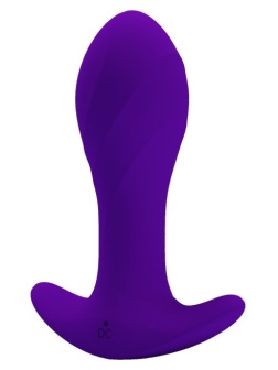 Фиолетовая анальная втулка с вибрацией - 10,5 см.
