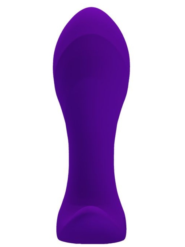 Фиолетовая анальная втулка с вибрацией - 10,5 см.