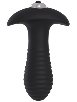 Черный анальный вибромассажер Single Speed Spiral Plug - 11 см.