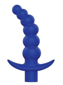 Синяя вибрирующая анальная елочка Sweet Toys - 10,8 см.