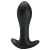 Черная анальная втулка с вибрацией - 10,5 см.
