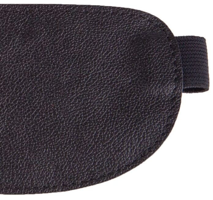 Чёрная широкая кожаная маска на глаза